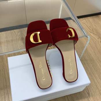 Dior slides velvet red 1.5cm