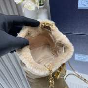 Prada shearling mini pouch in beige 9.5x9x6cm - 2