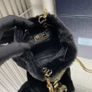 Prada shearling mini pouch in black 9.5x9x6cm - 3