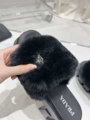 Prada mink fur slippers with thick anti-slip soles black - 6