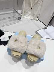 Prada mink fur slippers with thick anti-slip soles light yellow - 4