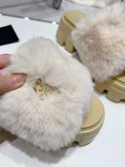 Prada mink fur slippers with thick anti-slip soles light yellow - 3