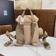 Prada re-nylon and shearling backpack in beige 25x20x11cm - 6