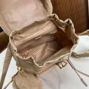 Prada re-nylon and shearling backpack in beige 25x20x11cm - 4