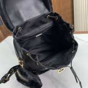 Prada re-nylon and shearling backpack in black 25x20x11cm - 3