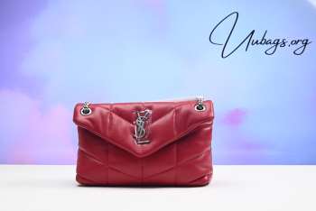 YSL Loulou Puffer Mini Bag In Red 23x15x9cm