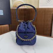 Prada duet re-nylon bucket bag in blue 22x17x12cm - 1