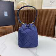 Prada duet re-nylon bucket bag in blue 22x17x12cm - 6