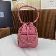 Prada duet re-nylon bucket bag in pink 22x17x12cm - 1