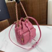 Prada duet re-nylon bucket bag in pink 22x17x12cm - 5