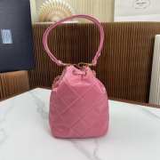 Prada duet re-nylon bucket bag in pink 22x17x12cm - 4