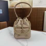 Prada duet re-nylon bucket bag in light brown 22x17x12cm - 1