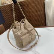 Prada duet re-nylon bucket bag in light brown 22x17x12cm - 3