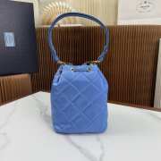 Prada duet re-nylon bucket bag in light blue 22x17x12cm - 2