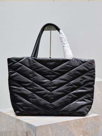 YSL Puffer Tote In Econyl Bag Black 57x36x17cm