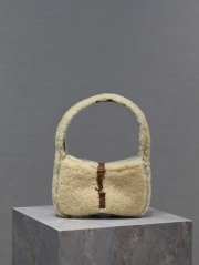 YSL Mini Le 5 À 7 In Shearling Bag In Beige 19x11.5x4.5cm - 1