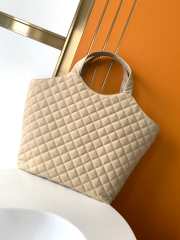 YSL MAXI SHOPPING BEIGE BAG IN QUILTED LAMBSKIN 38x43x8cm - 4