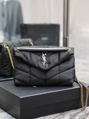 YSL Loulou Puffer In Nylon And Leather Bag Black 29×17×11cm - 1