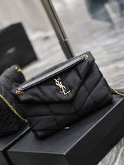 YSL Loulou Puffer In Nylon And Leather Bag Black 29×17×11cm - 2