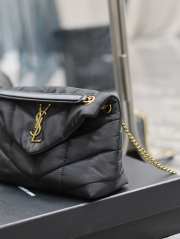 YSL Loulou Puffer In Nylon And Leather Bag Black 29×17×11cm - 5