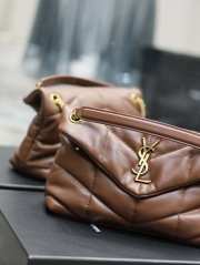 YSL Loulou Puffer Medium Bag Lambskin In Brown 29x17x11cm - 5