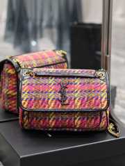 YSL Niki Medium Tweed Bag In Pink 28x20.5x8.5cm - 1