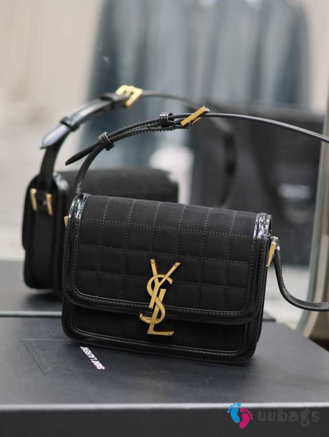 YSL Solferino Box Bag In Black 19×13×5cm - 1