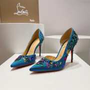 Christian Louboutin artifice pumps satin crystal in green 12cm - 1