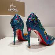 Christian Louboutin artifice pumps satin crystal in green 12cm - 2