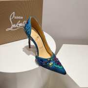 Christian Louboutin artifice pumps satin crystal in green 12cm - 4