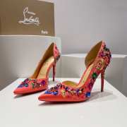 Christian Louboutin artifice pumps satin crystal in orange 12cm - 5