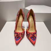 Christian Louboutin artifice pumps satin crystal in orange 12cm - 4