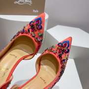 Christian Louboutin artifice pumps satin crystal in orange 12cm - 3