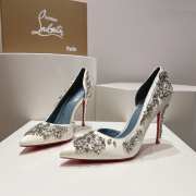 Christian Louboutin artifice pumps satin crystal in white 12cm - 1