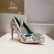 Christian Louboutin artifice pumps satin crystal in white 12cm - 2