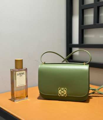 Loewe Goya green bag in silk calfskin 19x13.5x6cm