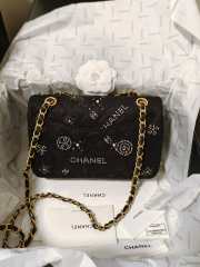 Chanel 24C Cf flap bag glass pearl in black 23cm - 6