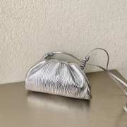 Bottega Veneta Metallic Silver Mini Pouch 22×12×7cm - 4