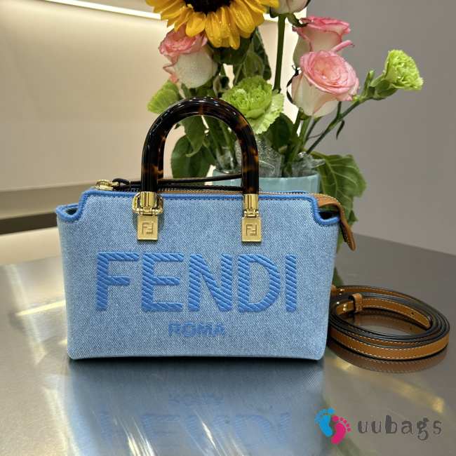 Fendi By The Way Mini Denim Light blue 17x18x8cm - 1