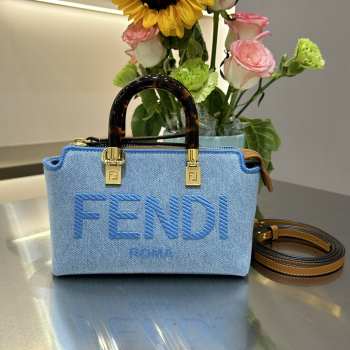 Fendi By The Way Mini Denim Light blue 17x18x8cm