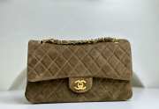 Chanel Green Suede Double Flap Bag 25.5x15.5x6.5cm - 1