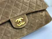 Chanel Green Suede Double Flap Bag 25.5x15.5x6.5cm - 3