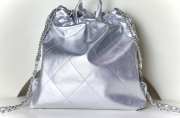 Chanel 22 Large Backpack Shiny Calfskin & Silver-Tone Metal Silver - 5