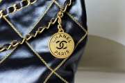 Chanel 22 Handbag Shiny Calfskin & Gold-Tone Metal Black - 4