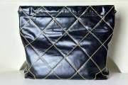 Chanel 22 Handbag Shiny Calfskin & Gold-Tone Metal Black - 3