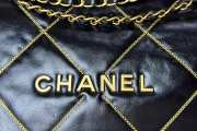 Chanel 22 Handbag Shiny Calfskin & Gold-Tone Metal Black - 2