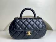 Chanel Bag With Top Handle Black Lambskin & Gold-Tone Metal - 1