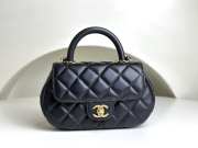 Chanel Small Bag With Top Handle Black Lambskin & Gold-Tone Metal - 1