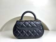 Chanel Small Bag With Top Handle Black Lambskin & Gold-Tone Metal - 5