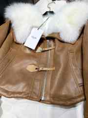 Celine Cardigan Jacket In Soft Lambskin With Fur In Brown - 5